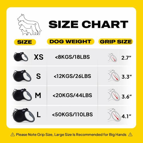 Fida Retractable Dog Leash X-Small Breed, 10 ft Durable Pet Walking Leash for Extra Small Dogs/Cats/Small Animals up to 18 lbs, 360° Tangle Free, Black