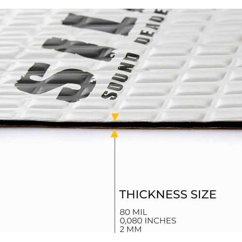 Siless 80 mil (2mm) 36 sqft (3.4 sqm) Car Sound Deadening mat - Butyl Automotive Sound Deadener - Noise Insulation and Vibration Dampening Material (36 sqft)