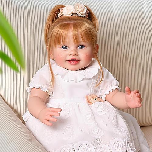 BABESIDE Reborn Baby Dolls, 20Inch Soft Cloth Body Realistic Baby Doll/Rooted Hair and Open Eye Reborn Doll for Girls Real Life Baby Dolls Perfect for Kids Ages 3 , Playtime and Collection