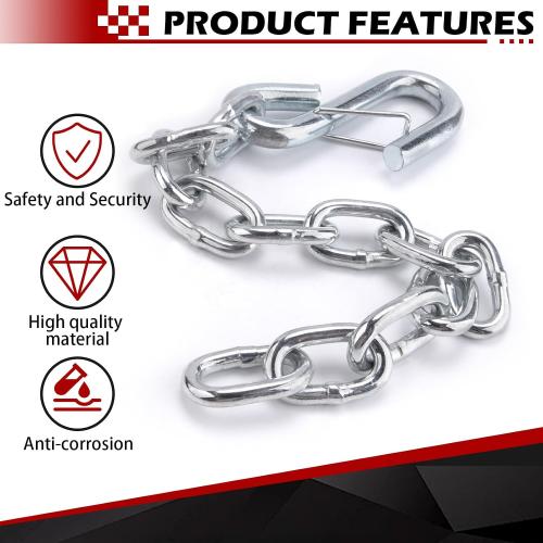 Bow Safety Chain 15 Galvanized Steel with S-Hook Lock Trailer Safety Chain