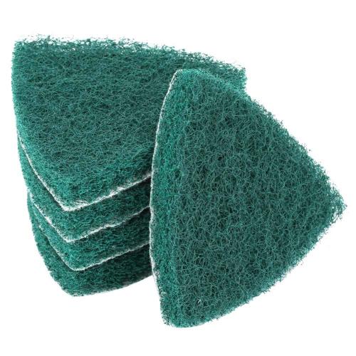 5 Pcs Triangle Scouring Pad, Scouring Stick, Self Adhesive Plate Grinding Machine Accessories, Green Scrub Pads for Surface Sanding Polishing