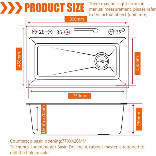 Stainless Steel Flying rain Waterfall Gray-black Drop in Kitchen Sink Workstation Kitchen Sink with Multifunctional Faucet