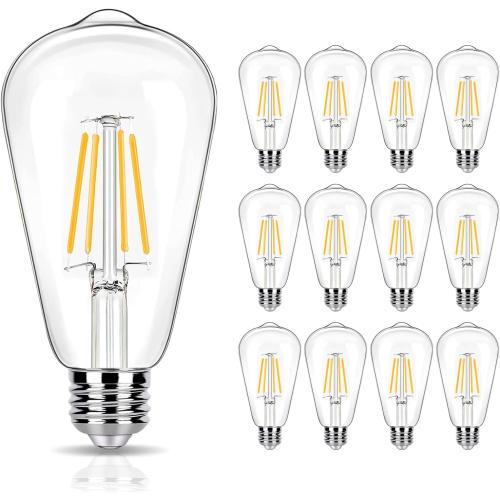 Pack of 12  watt LED Light Bulbs 40 Watt Equivalent, 2700K Soft Warm Light Bulbs, 4W LED ST19 Edison Bulbs, 450LM, E26 Medium Base, High CRI 90 , Not Dimmable, Pack of 12