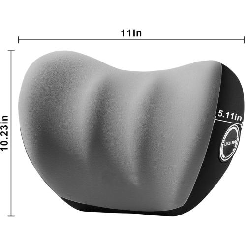 LIQUN Memory Foam Car Neck Pillow, Neck Support Pillow, Neck Support Pad Pain Relief, Adjustable Belt and Breathable Detachable, Suitable for Most Car Pillows Grey