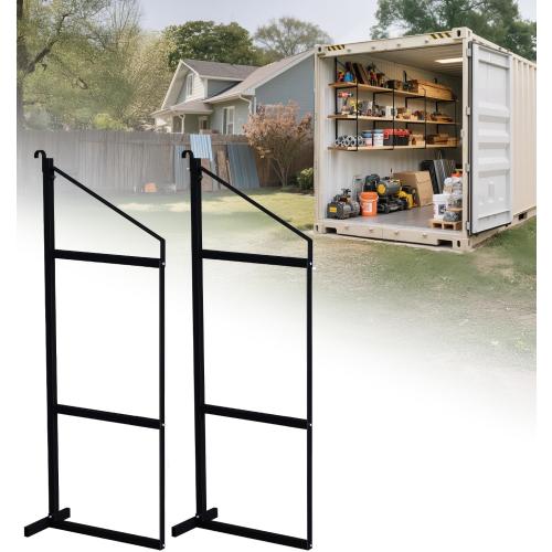 Shipping Container Shelves Shelving Brackets, Heavy-Duty 3-Tier Shelf Bracket 19(D) x 52(H) Universal Storage Racks for Cargo Containers - 2 Packs