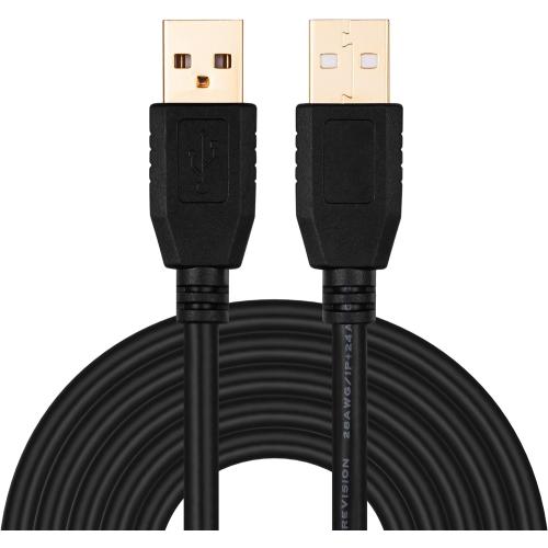 Tan QY USB A to A Male Cable 30Ft, Double End USB Cord with Gold-Plated Connector for Hard Drive Enclosures, Printers, Modems, Cameras(10M/30Ft)