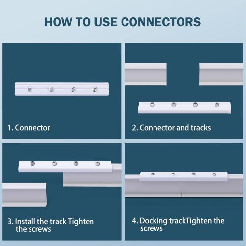 Ceiling Curtains Track System, Flexible & Bendable Curtain Tracks for Ceiling Mount, Heavy Duty Aluminum Sliding Room Divider Track Rail with Hooks for Living Room, RV, Office, White, 6ft