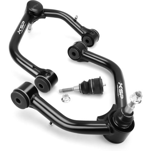 KSP Front Upper Control Arms for Chevy Silverado 1500 2019-2026, 2-4 Adjustable Front UCA in 3pcs Ball Joints for 2019  GMC Sierra 1500 Truck, Aftermarket Lift Suspension Arms with Rubber Bushing