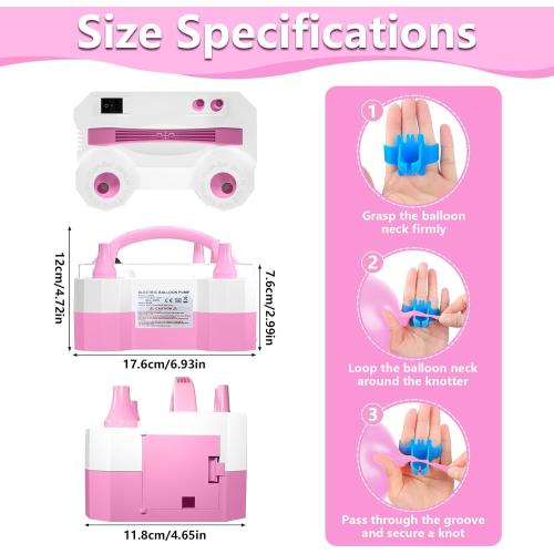 Balloon Pump Electric Party Decorations - Electric Balloon Pump for Balloon Arch Kit, Portable Dual Nozzle Balloon Inflator