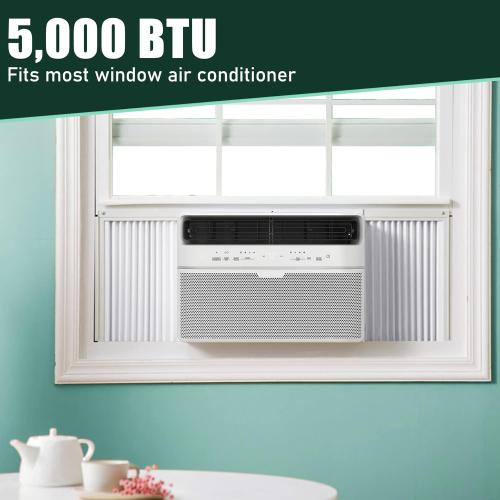 Flehomo Window Air Conditioner Side Panels with Frame, Adjustable Insulation AC Side Panel for 5,000 BTU Window AC Unit, Frame Included
