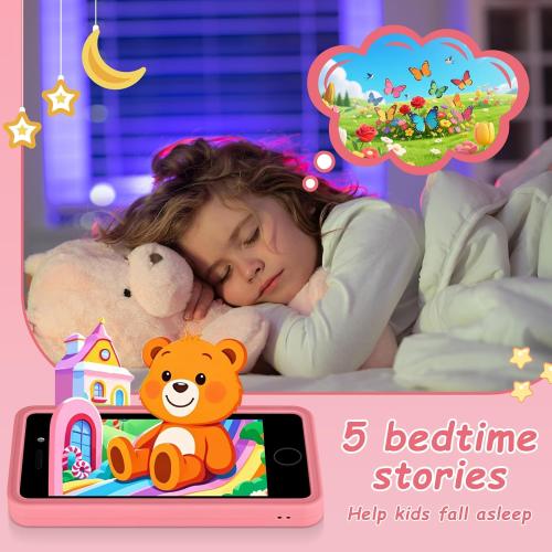 3.97 Touchscreen Kids Toys Smart Phone, Kids Phone with Games & Dual Camera, Toddler Toys Phone, Boys and Girls Learning Toy Phone for 3-9 Years Old (Pink)