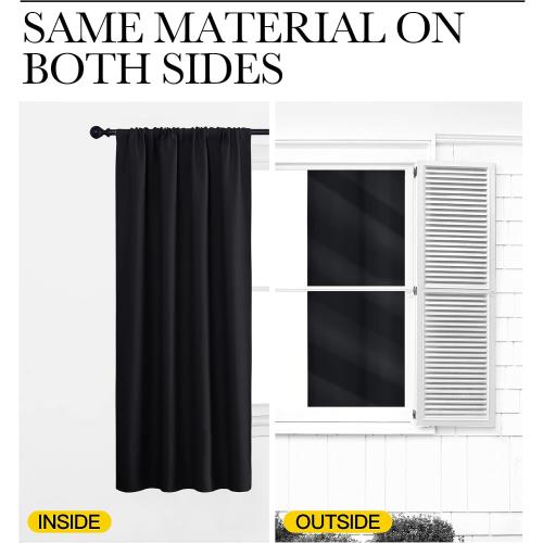 NICETOWN Short Curtains, Black Out RV Bunk Panels for Kitchen - Energy Smart Decoration Thermal Insulating Blackout Drapes/Draperies for Small Window (2 Panels, 34 inches Wide by 30 inches Long)