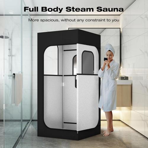 71in High Full Size Steam Sauna 600D Canvas, Sauna Box, Portable Steam Sauna, Personal Steam Sauna with Touchscreen 1000W & 2.6 L Steam Generator