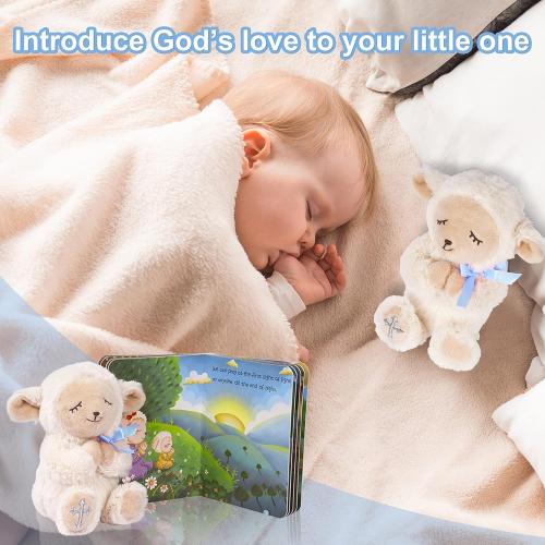 Baptism Gifts for Boys, Great Christening, Dedication and Baptism Gift Set for Boys and Newborn Baby, Includes 7 Praying Lamb Plush Toy and Let Us Pray Baby Book in Keepsake Gift Box