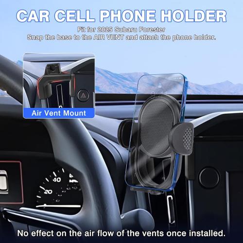 Karltys Car Phone Holder for Subaru Forester 2025 2026 Cell Phone Holder Mount, Hands Free Air Vent Mount Cradle Holder Stand for iPhone Android Smartphones
