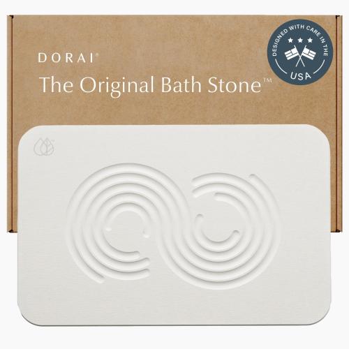 Dorai Home Stone Bath Mat - Premium Diatomaceous Earth Bath Floor Mats with Non-Slip Base, Fast-Drying Modern Shower Mat for Bathroom | Zen Sandstone - 23.6x15.4