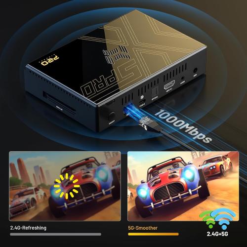 Kinhank Super Console X5 PRO Retro Game Console with 16000 Games, Android 12.0 OS, RockChip RK3588S, Emulator Console, 8K UHD Output, WI-FI 6, BT 5.0, SATA 3.1, Wireless Controller