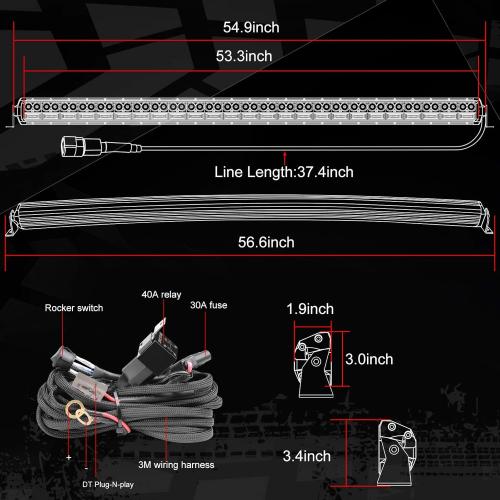54 Inch Curved LED Light Bar, Auto Power Plus 702W Dual Row Driving Light Bar with Wiring Harness Off Road Lights Spot Flood Combo LED Work Lights Waterproof Fog Light for Jeep Truck ATV UTV Boat
