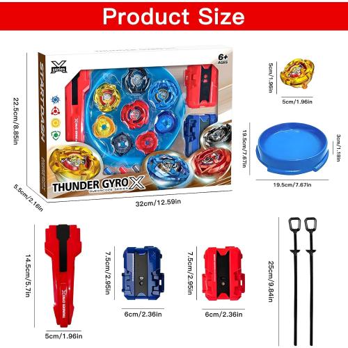 Gyro X Pro 4 Tops w/2 Launchers,Arena,Kids Xmas Halloween Birthday Gift
