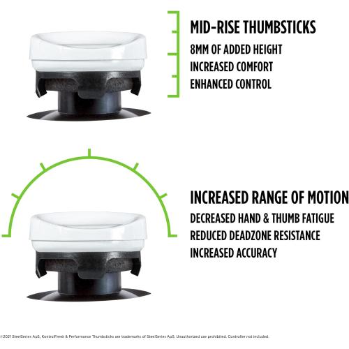 White KontrolFreek CQC Rush for Xbox One and Xbox Series X Controller | Performance Thumbsticks | 2 Mid-Rise Concave | White