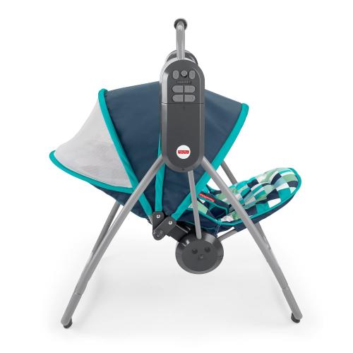Fisher-Price On-the-Go Swing – Pixel Forest, baby seat with canopy that easily folds for travel