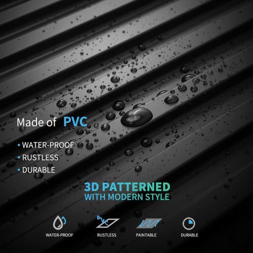 Art3d 12-Pack Slat Design 3D Wall Panels for Interior Wall Decor, 2x4 FT PVC Decorative Drop Ceiling Tiles - Black