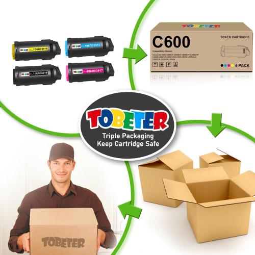 ToBeter Compatible C600 C605 Toner 16.9K Yield Replacement for Xerox 106R03919 106R03918 106R03917 106R03916 Toner Cartridge for VersaLink C600 C605 Printers ( 4 Pack, BMCY )