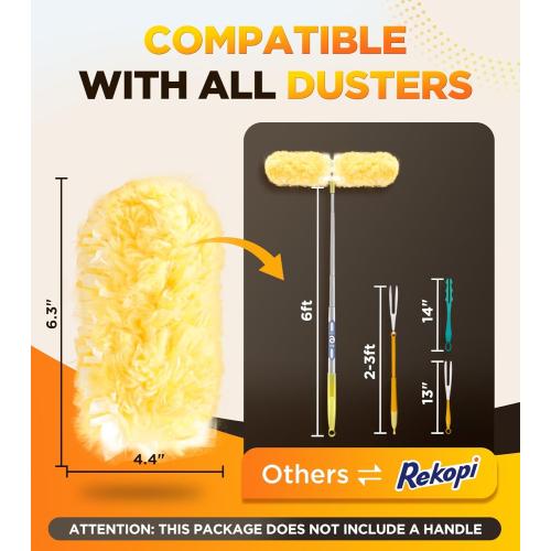 30 Count Heavy Duty Duster Refills for Swiffer, Multisurface 360° Larger Size Dusters with 4X Microfibers, Unscented Disposable Dusters for Cleaning Home, Blinds, Fans, Corners (Only Duster)