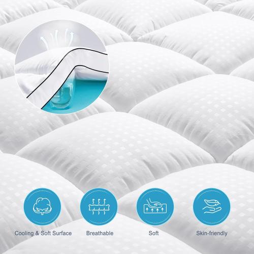 Size King Color white  King Size Dual Layer 4 Inch Memory Foam Mattress Topper, 2 Inch Gel Memory Foam and 2 Inch Cooling Pillow Top Mattress Pad Cover for Back Pain, Medium Support