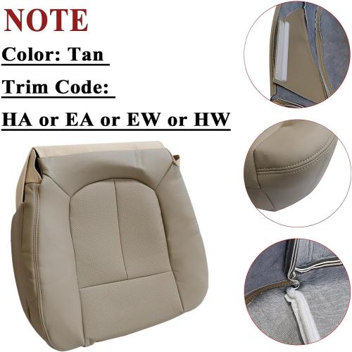 Front Driver & Passenger Bottom & Top Lean Back Replacement Perforated Microfiber Leather Seat Cover