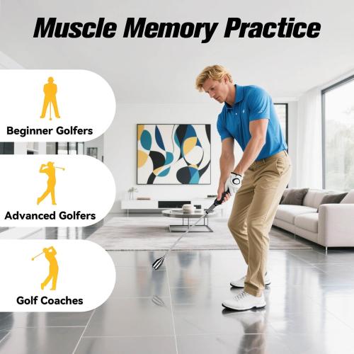 PodiuMax Golf Swing Trainer, Golf Grip Trainer for Tempo & Path, 2 Weights for Iron & Wood Hitting Chipping, Non-Slip Right Hand Ergonomic Swing Training Aid Golfers & Men & Beginners