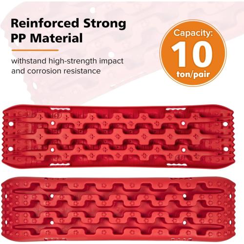 Size 41 Color Red  Recovery Traction Boards, Offroad Tracks Board, Traction Tire Ladder, 4WD Traction Mats for Sand, Mud & Snow, Snow Chains(41in-Red)