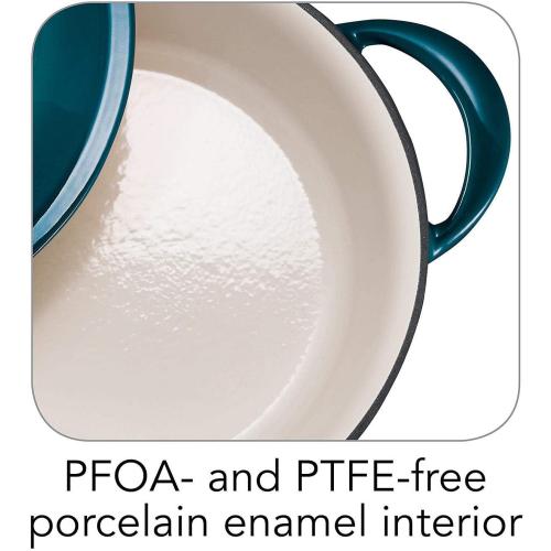 Tramontina Enameled Cast Iron 7-Quart Covered Round Dutch Oven (latte)