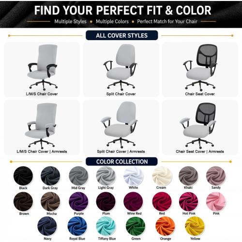 DIVA EN CAMINO DEC Computer Office Chair Cover Stretch Spandex Fabric Rotating Chair Slipcovers Removable Chair Seat Covers Furniture Protector Covers (Hot Pink)