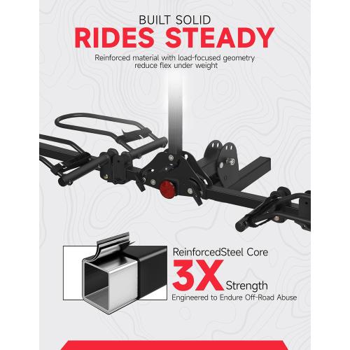 Young Bike Rack Hitch for Car - 200LB 2-Bike Rack Hitch Mount Platform Style Hitch Bike Rack，Smart Tilting & Easy Fold for Car SUV with 2 Inch Receiver，Bike Carrier Fits Up to 5-inch Fat Tire