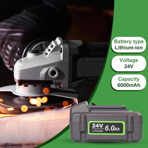 24V Battery for Flex Tools: 6Ah 24 Volt Lithium Battery Replacement for Flex Power Tool Lithium-ion FX0111 FX0121 FX0221 FX0311 FX0331 FX0341
