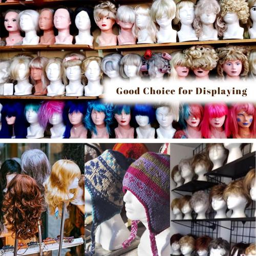 Leeven 3 Packs Foam Wig Head Female Styrofoam Mannequin Head Stand for wigs foam heads Wig Display for Style, Model, Display Hair, Hats, Hairpieces, Mask , Salon and Travel