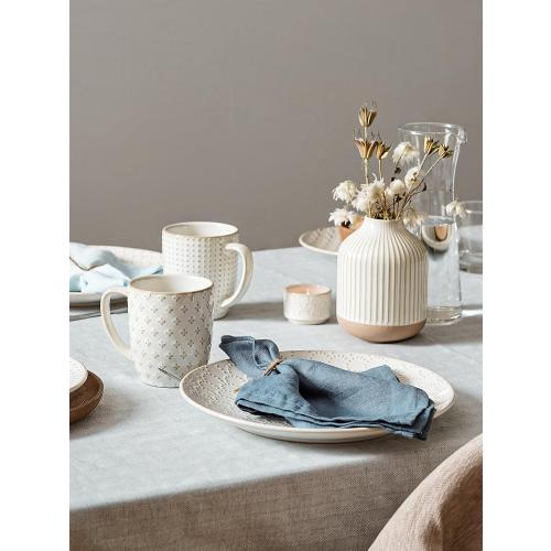 LE TAUCI Coffee Mugs 12 oz, Ceramic Mug Set Set of 4, Embossment Cups for Espresso, Latte, Tea, Cocoa, Cappuccino & Mocha, Dishwasher Oven Microwave Safe - 3.4 inch, Arctic White