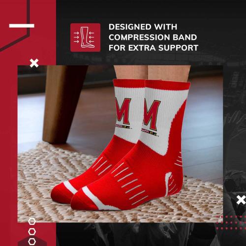 For Bare Feet Adult NCAA Surge Quarter Length Crew Socks - All Weather Performance - Men & Women - Enhance Your Team Footwear