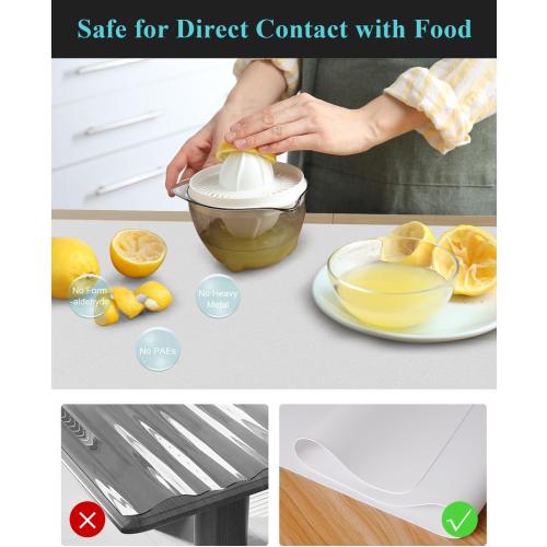 Pure White Plastic Table Cover Protector, 24 x 48 Waterproof Easy Flat PVC Desk Pad Mat, 1.5mm Thick Rectangle Vinyl Table Top Protector for Dining Room Table, Office, Dresser