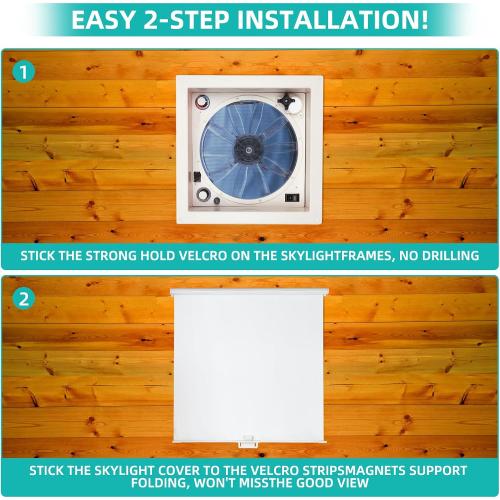 Sun Shade Retractable White For 14 x 14 RV Roof Vent Fan