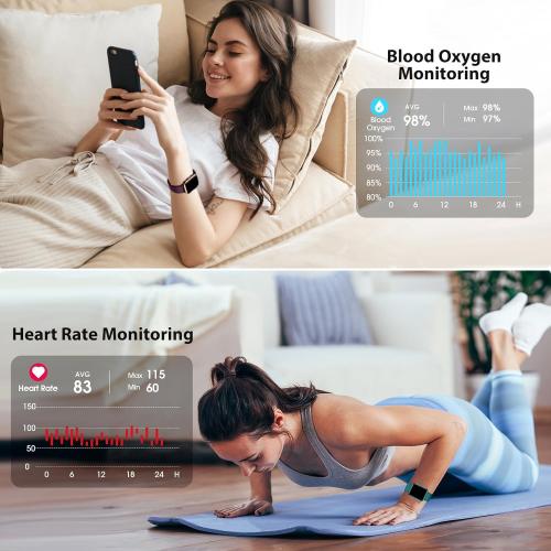 Color Red Fitness Tracker, Fitness Watch with Blood Oxygen, Blood Pressure & Heart Rate Monitor, Steps Calories Counter, Sleep Monitor, Pedometer 50 Meters Waterproof, Smart Watch for Android iPhones