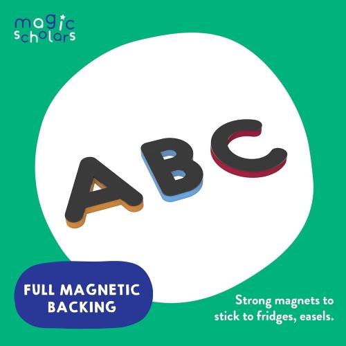 Magic Scholars ABC Magnetic Letters for Toddlers (3  Years) 130 Pcs Alphabet Magnets and Magnetic Numbers Gift Set, Large Letter Magnets for Fridge, ABC Magnets Educational Toy
