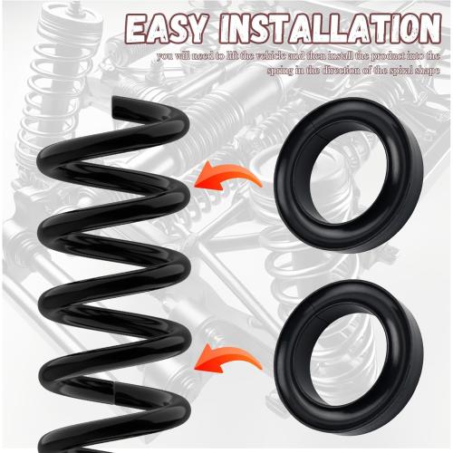 2PCS Coil Spring Spacers for Cars,Vibration Damping Rubber Coil Spring Insulator Suitable for 5-5.5OD Springs,Universal Coilovers Suspension Kit for Heavy Duty Sprung Support