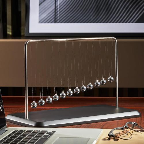 Chaos Pendulum Wave|12-Ball Kinetic Art with Alignment Tool|Mesmerizing Curve Motion Desk Decor|Intelligent Physics Gift for Office&STEM