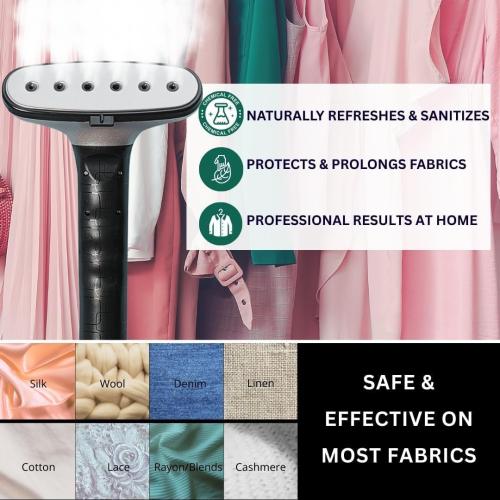 SALAV® Heavy Duty Commercial Full-Size Garment Steamer with Foot Pedals and Extra Large 3L (101.5 oz) Water Tank, 1800 watts, 90 min of Continuous Steam (White) (Renewed)