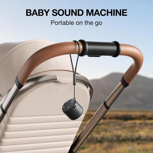 White Noise Machine Baby Portable Sound Machine,LEICEX Travel Sound Machine,15 Non-Looping Sound Timer and Memory Play, Mini White Noise Machine for Sleeping Office Travel （Black）