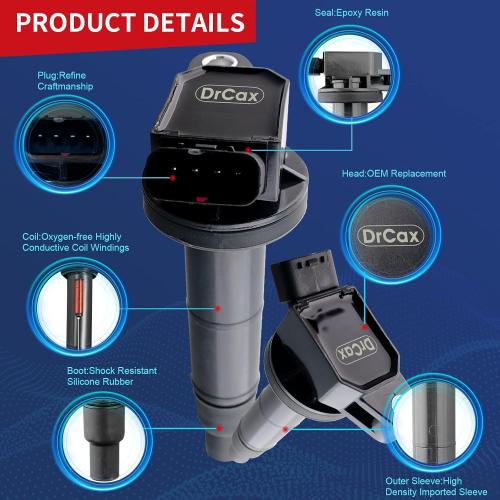OEM Ignition Coil UF333 C1330 5C1299 90919-02244 Compatible with Toyota Corolla Camry RAV4 Solara Matrix Highlander Lexus Pontiac Scion - L4 2.0L 2.4L Engines - 1 Pack