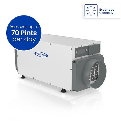 AprilAire E070 Crawl Space Dehumidifier for Basement & Crawlspace – 70-Pint High-Capacity Commercial Dehumidifier for Homes Up to 2,200 Sq. Ft. with Pump, Drain Hose, & Hanging Kit for DIY Install
