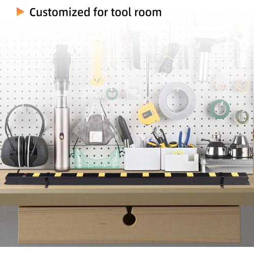 10 Outlet Long Power Strip Surge Protector, Heavy Duty Industrial Metal Power Strip 6 Feet, Wall Mountable, for Work Bench, Shop, Garage, Black (1000 Joules)